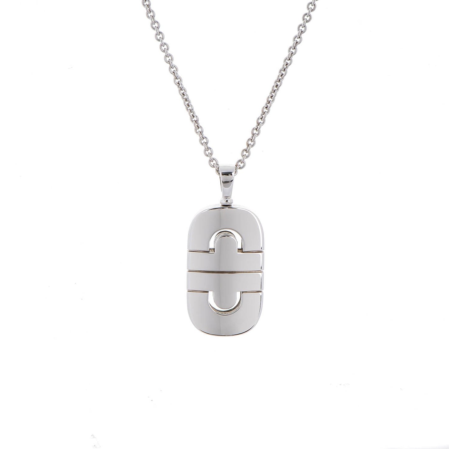 18K White Gold Parentesi Pendant Necklace