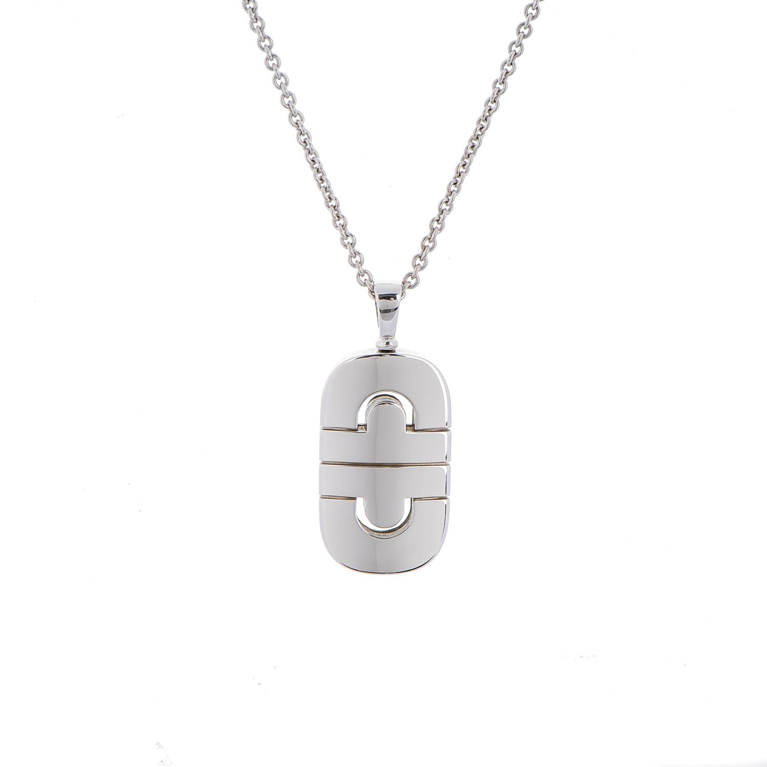 Bulgari 18K White Gold Parentesi Pendant Necklace 3 of 7