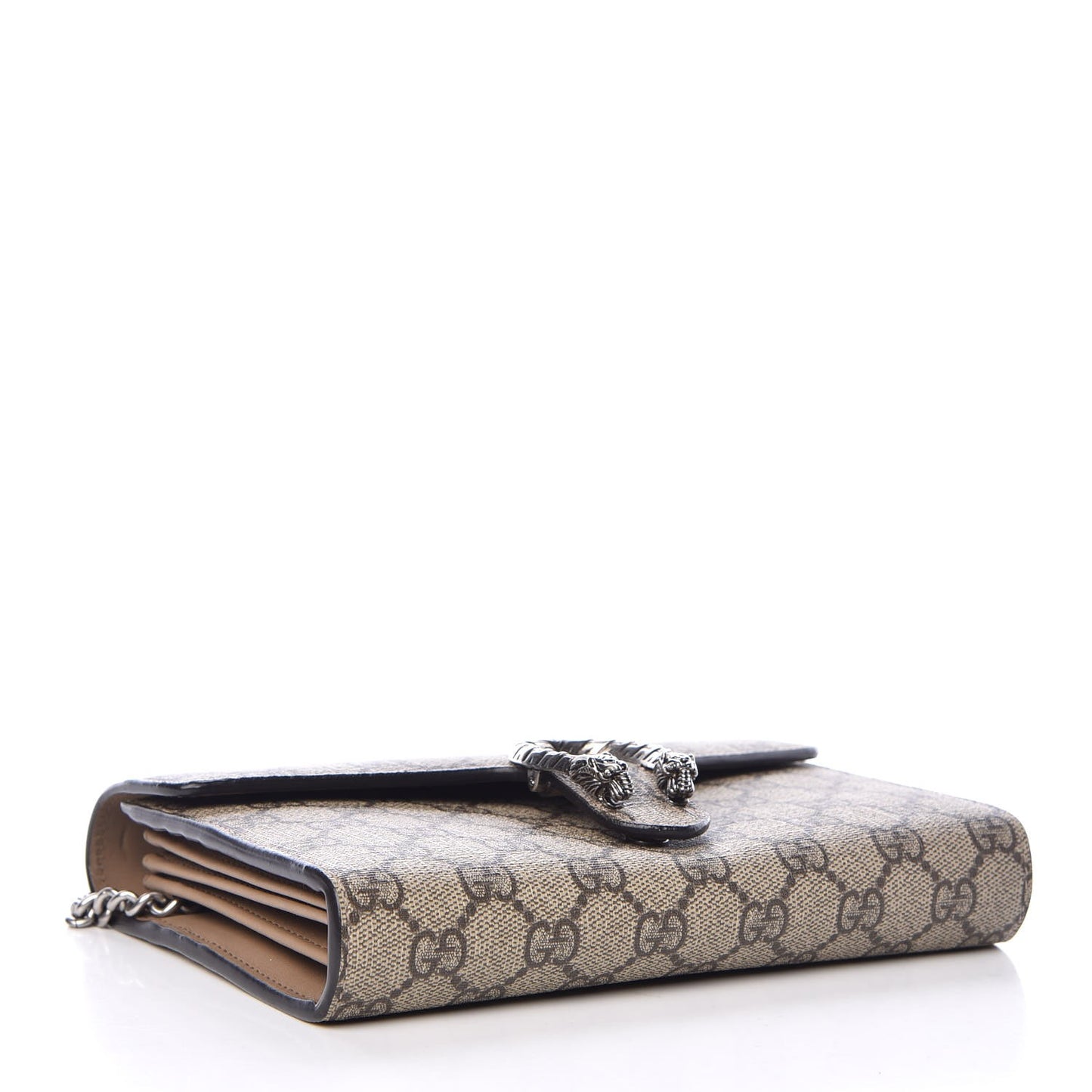 GG Supreme Monogram Mini Dionysus Chain Wallet Beige Taupe