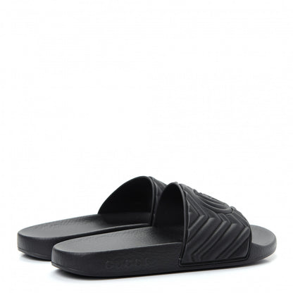 Gucci Rubber Matelasse Womens Slide Sandals 37 Black 4 of 11