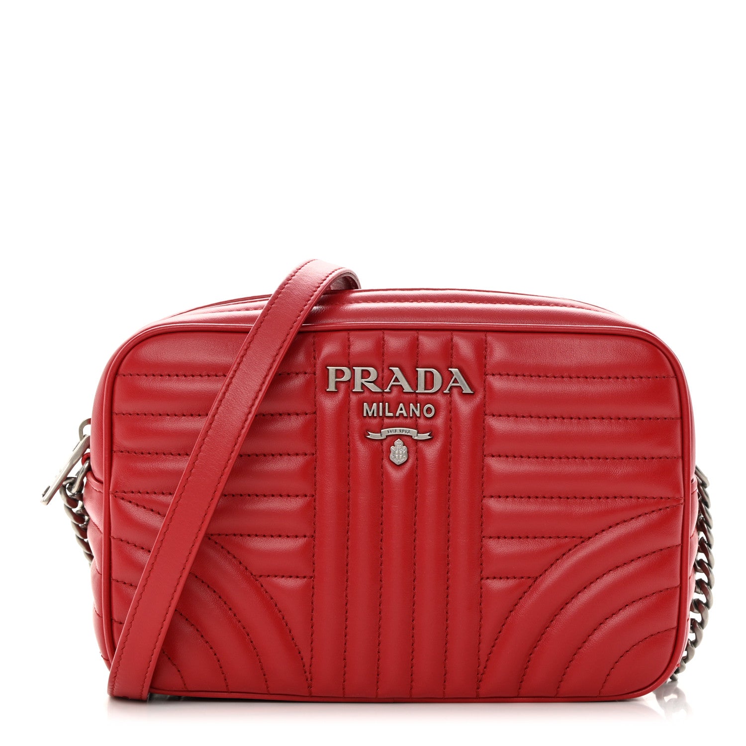 Prada Soft Calfskin Diagramme Camera Bag Rosso 1 of 12