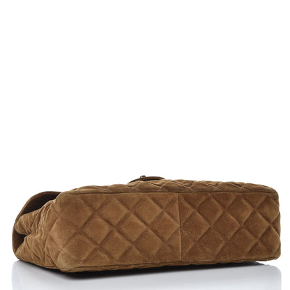 Chanel Suede Quilted Jumbo Single Flap Brown 4 of 18