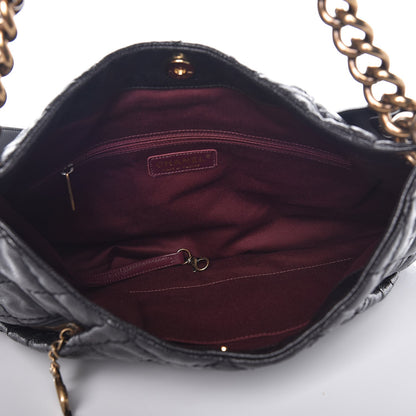 Chanel Crumpled Grained Calfskin Coco Pleats Hobo Black 5 of 8