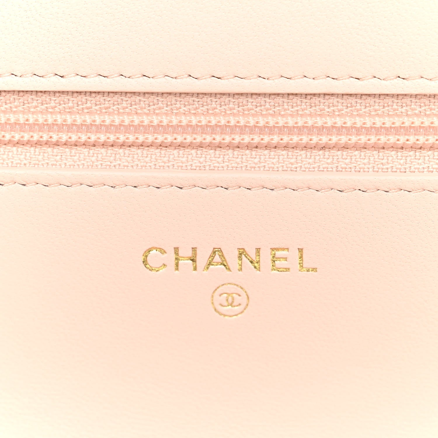 Chanel Lambskin Plexi Quilted Wallet On Chain WOC Light Beige 6 of 11