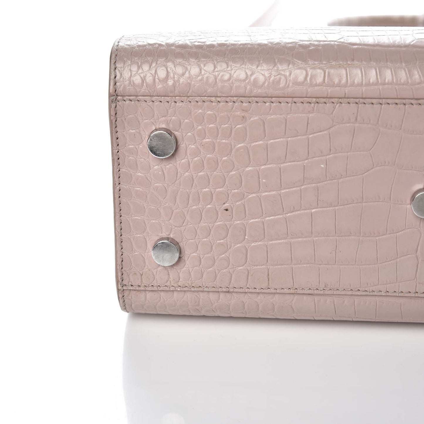 Calfskin Crocodile Embossed Baby Sac De Jour Rose Antic