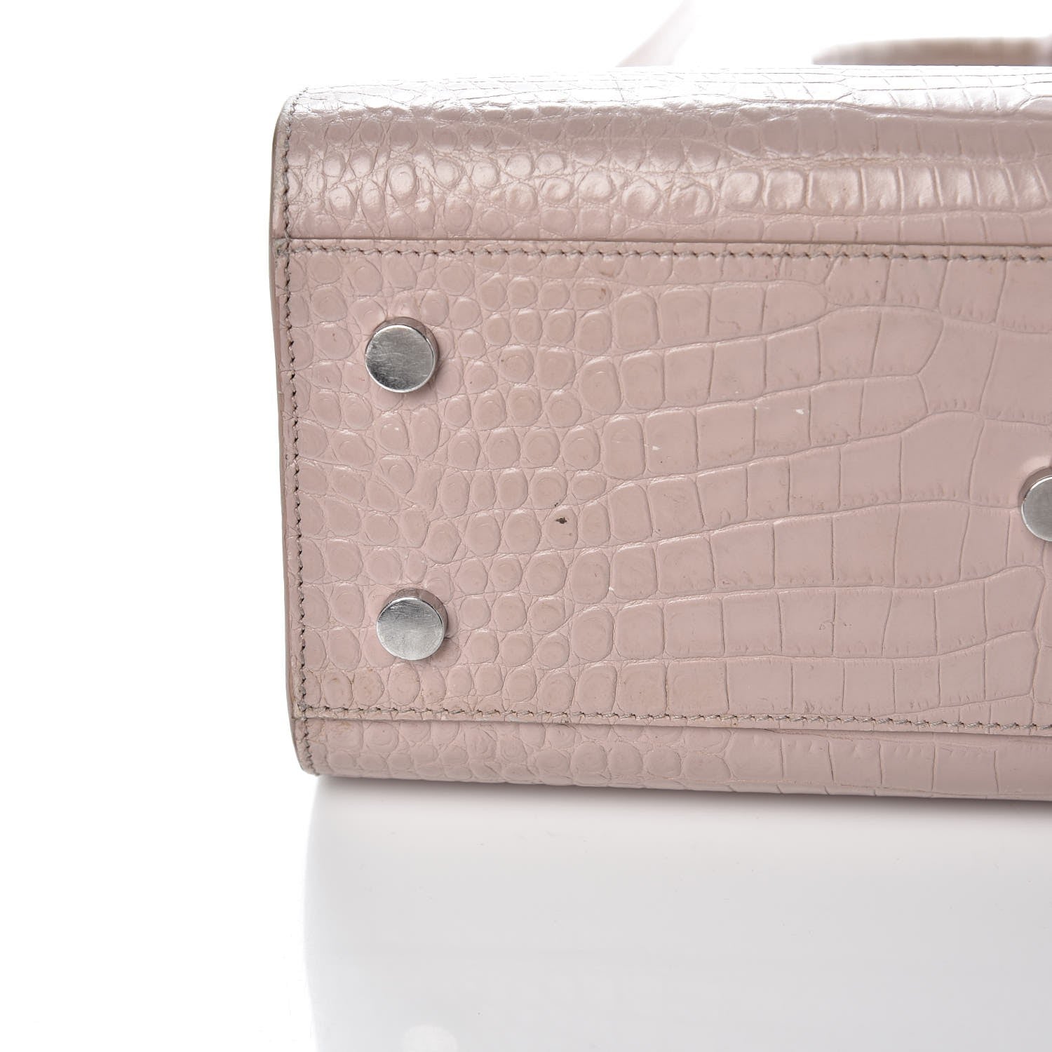 Saint Laurent Calfskin Crocodile Embossed Baby Sac De Jour Rose Antic 27 of 29
