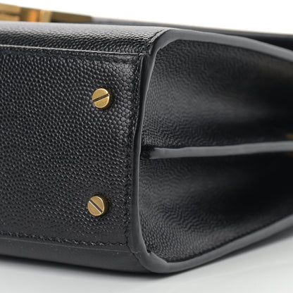Saint Laurent Grain de Poudre Mini Classic Monogram Cassandra Top Handle Black 9 of 9