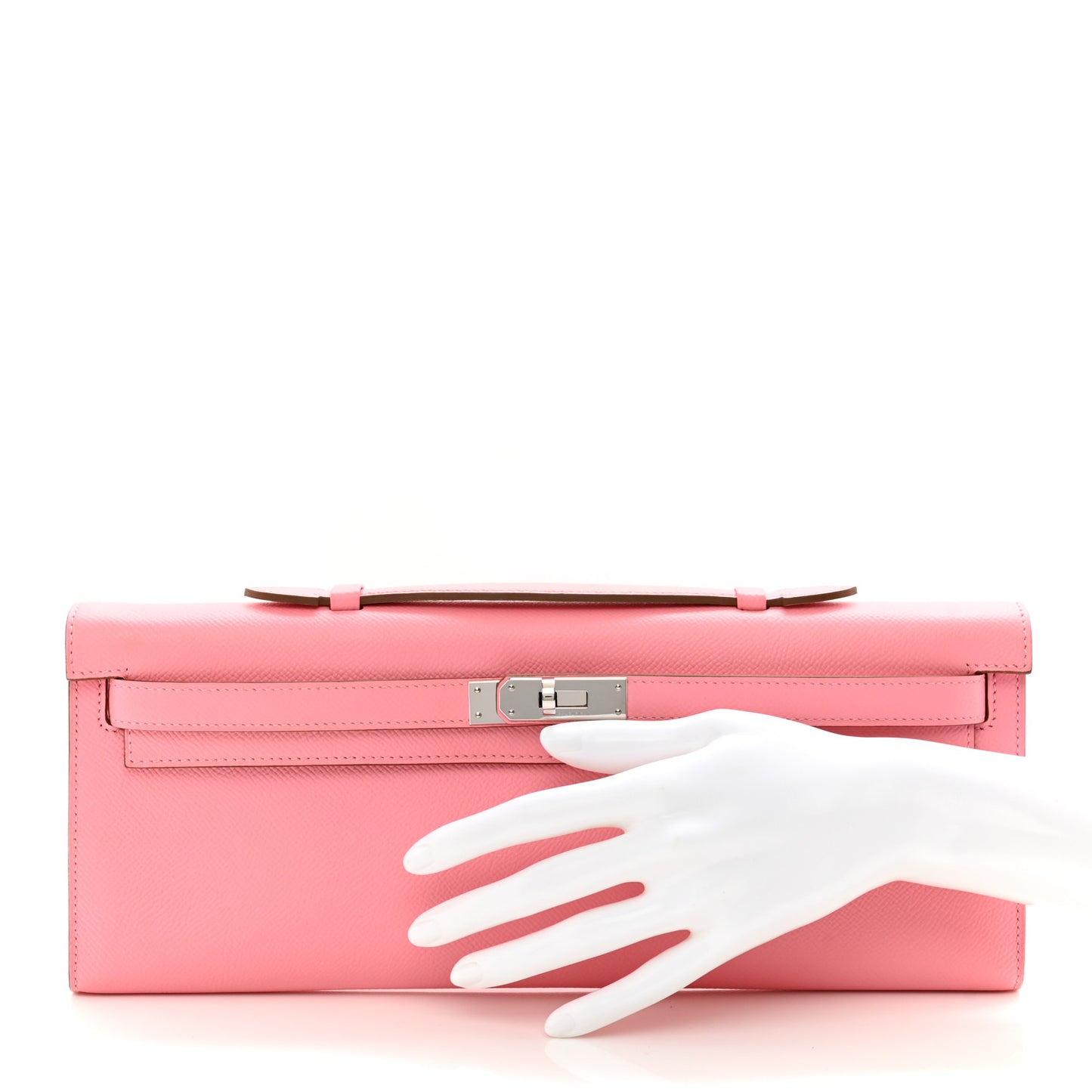Epsom Kelly Cut Clutch Pochette Rose Confetti