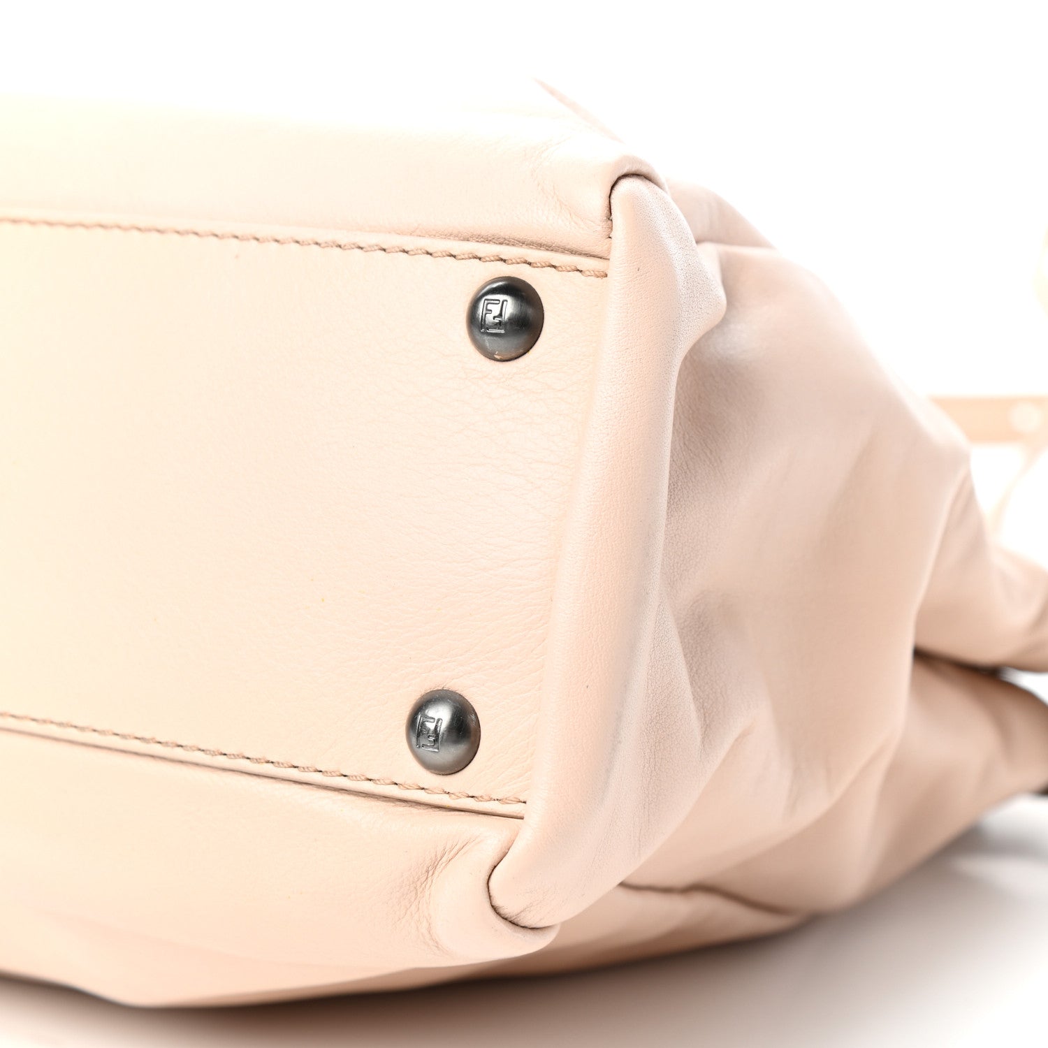Fendi Calfskin Medium Peekaboo Iconic Satchel Nude 8 of 9