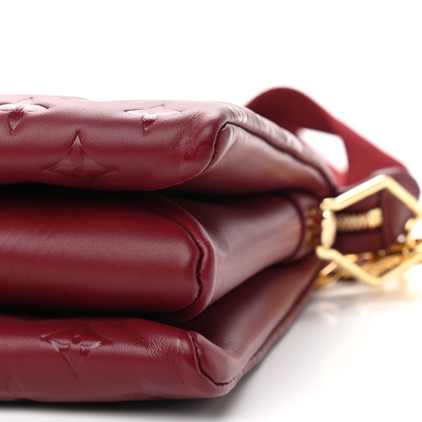 Lambskin Embossed Monogram Coussin PM Wine