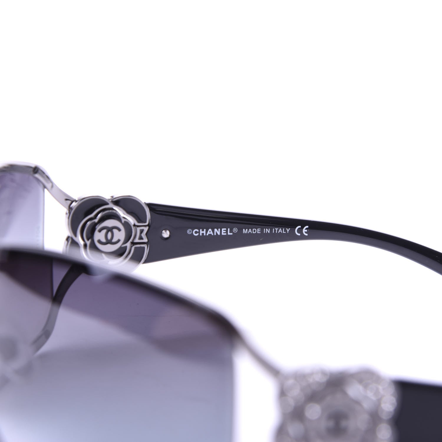 Chanel Swarovski Crystal Camellia CC Sunglasses 4164-B Black 5 of 7