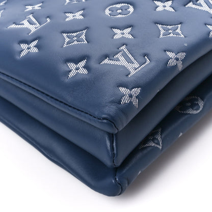 Louis Vuitton Lambskin Embossed Monogram Coussin PM Denim Blue 8 of 9