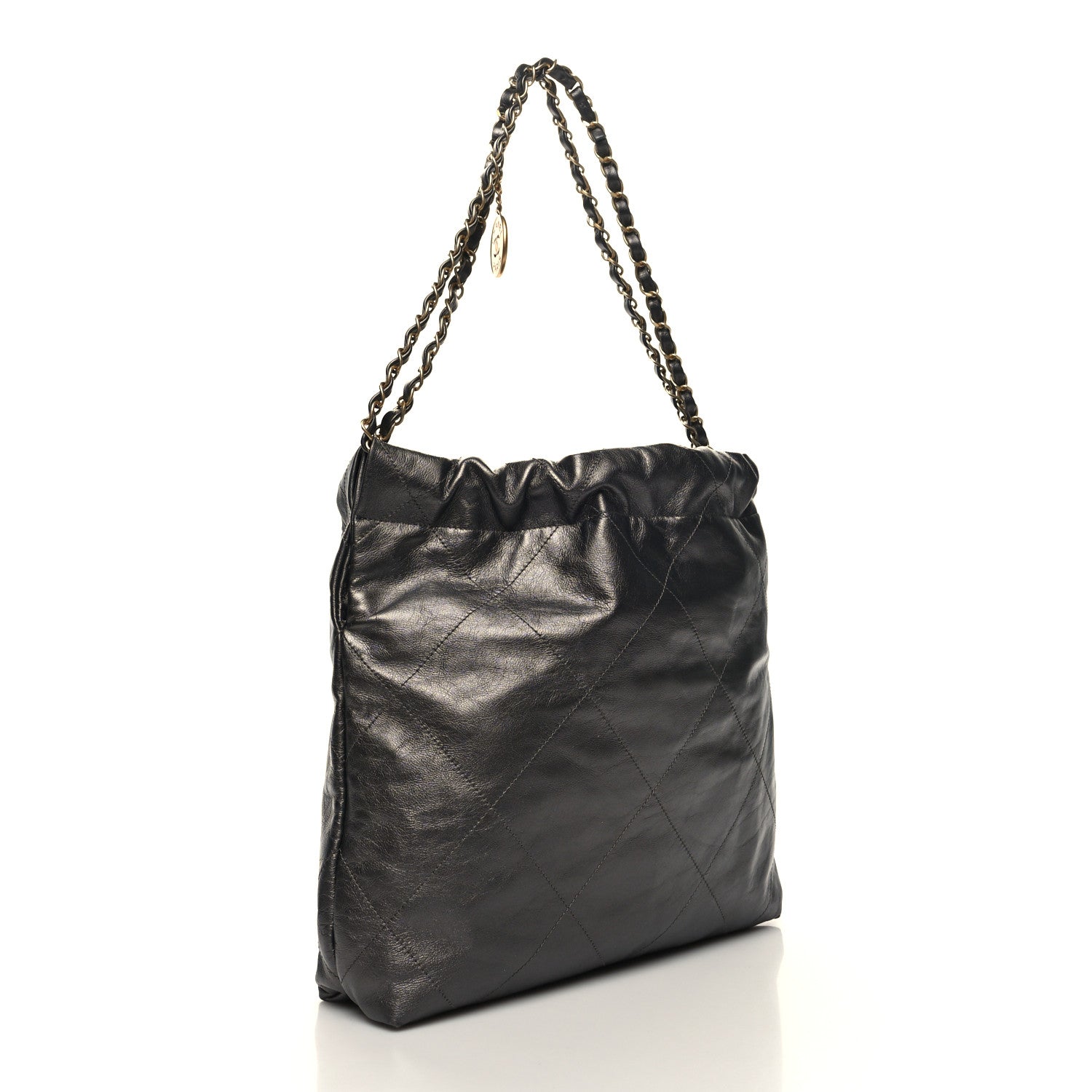 Chanel Metallic Calfskin Quilted Small Chanel 22 Ruthenium 4 of 11