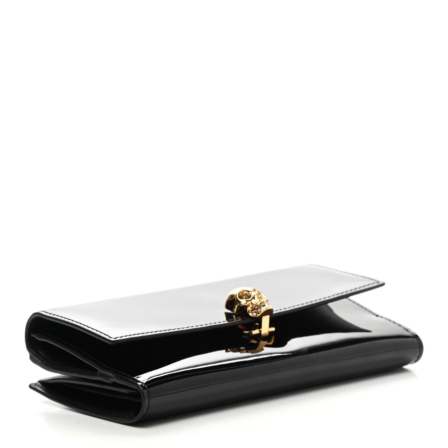 Alexander McQueen Patent Skull Continental Wallet Black 4 of 10
