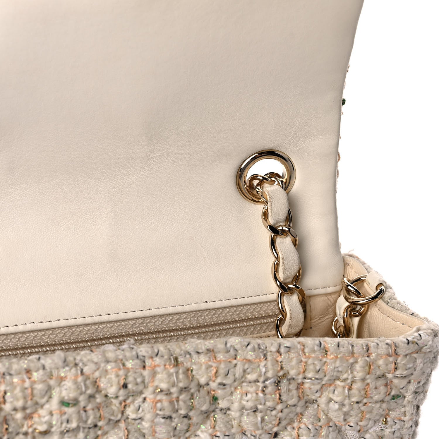 Chanel Tweed Quilted Mini Rectangular Flap Off White 10 of 11