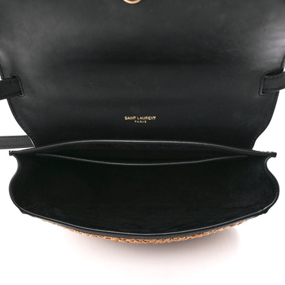 Saint Laurent Woven Raffia Monogram Kaia Satchel Tan 5 of 11
