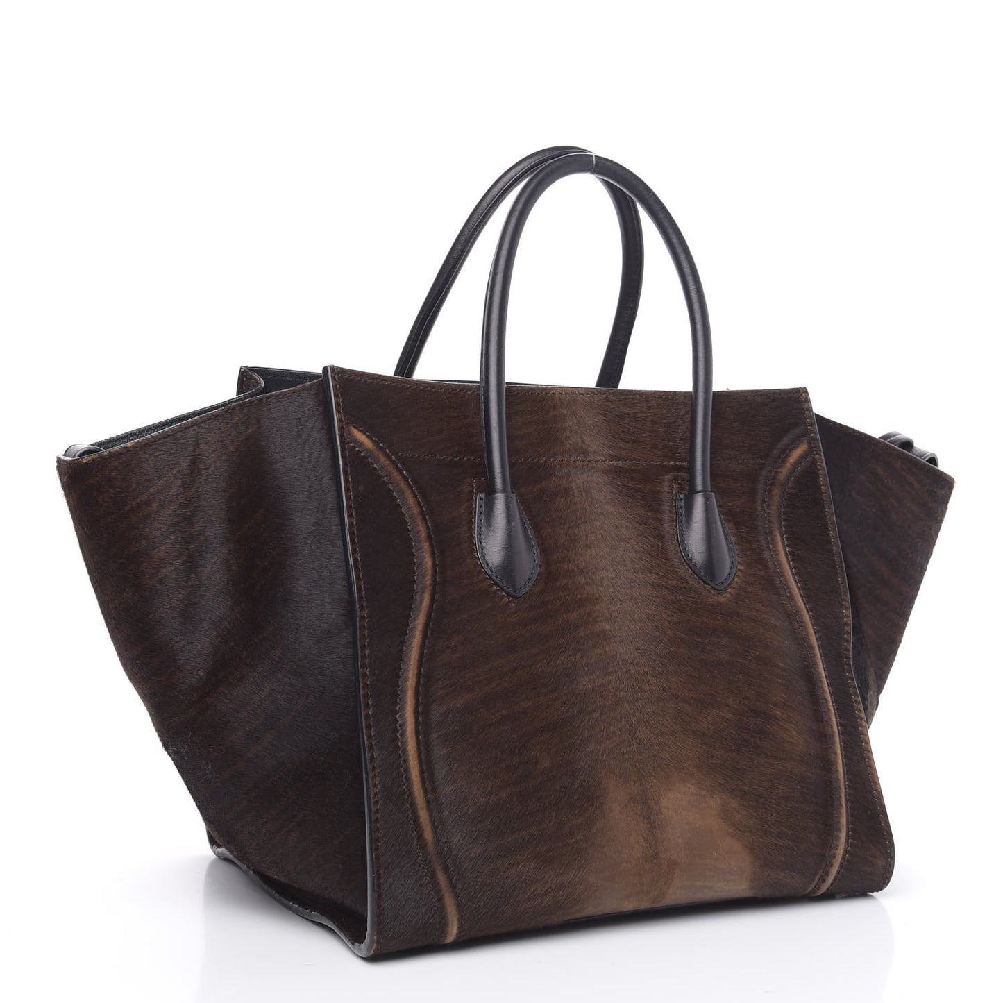 Shaded Pony Hair Calfskin Medium Phantom Luggage Brown