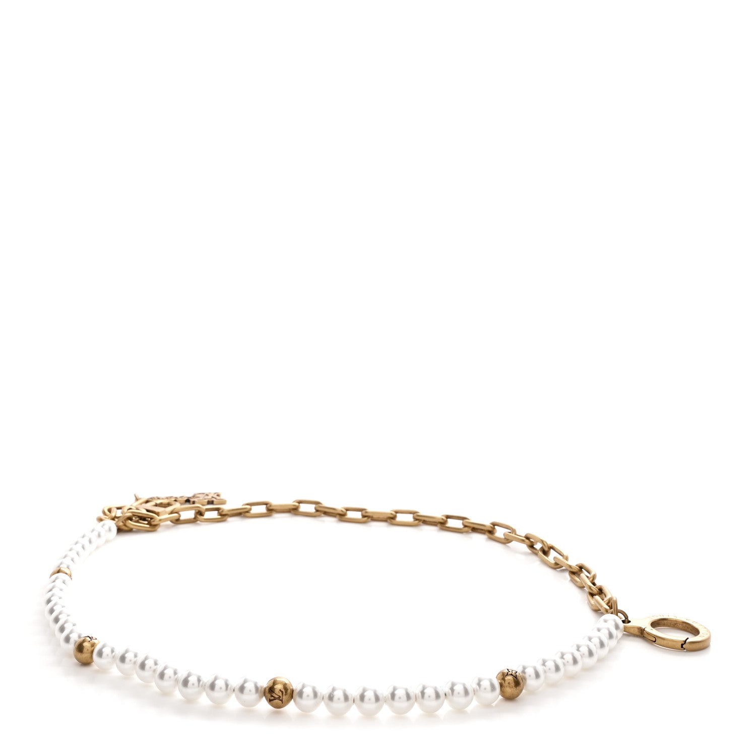 Louis Vuitton Chain Belt Pearls Bag Charm Gold 2 of 3