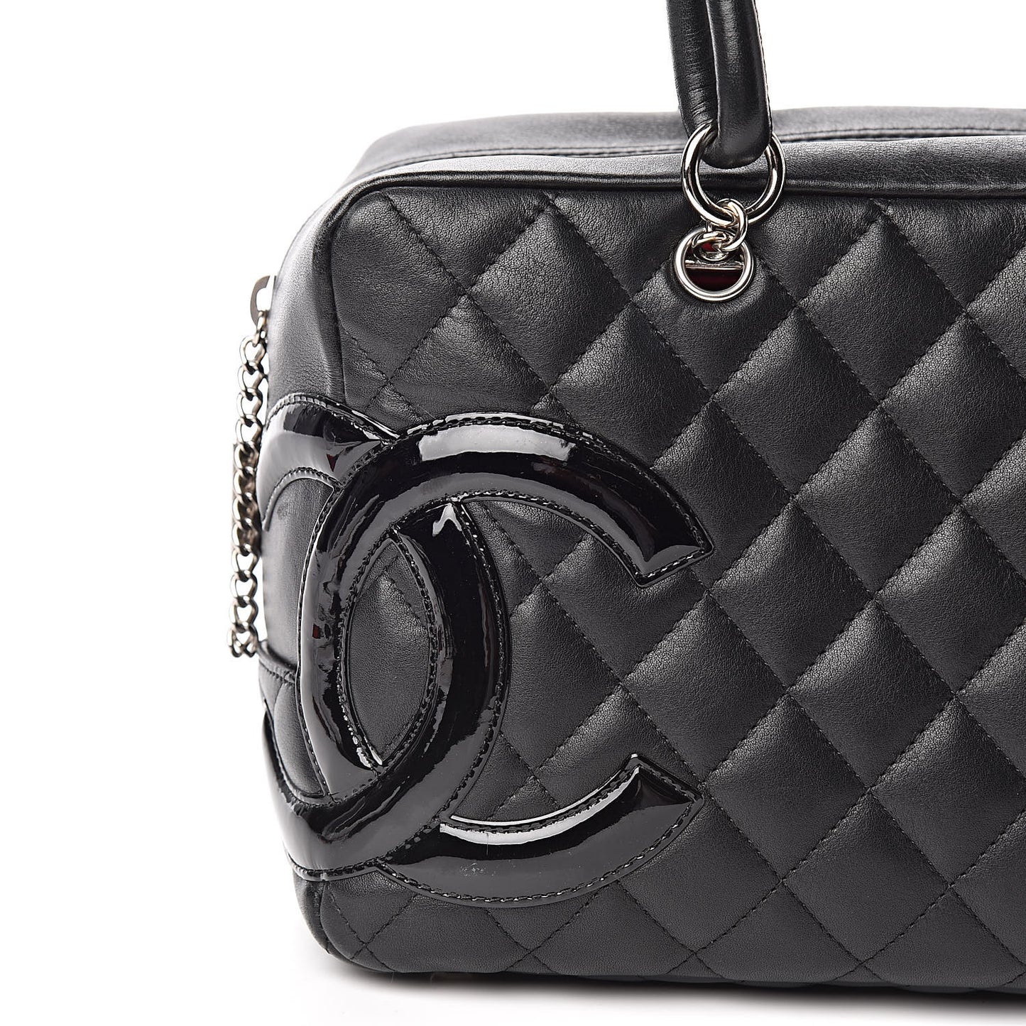 Calfskin Quilted Large Cambon Bowler Black