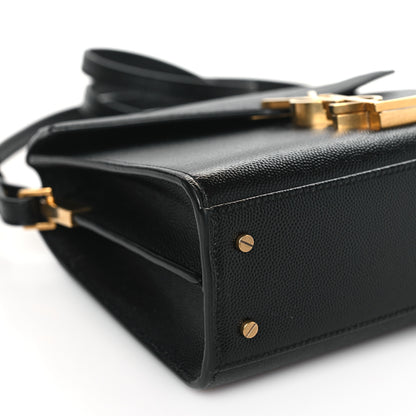 Saint Laurent Grain de Poudre Mini Classic Monogram Cassandra Top Handle Black 8 of 9