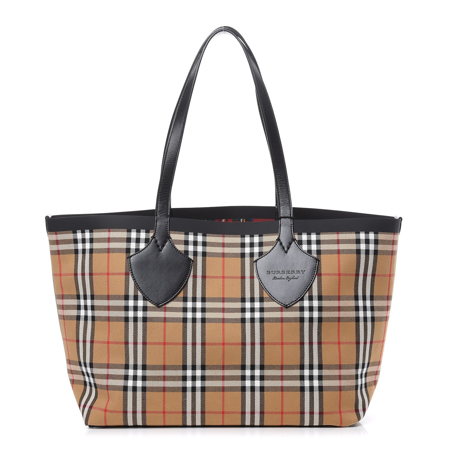 Burberry Vintage Check Medium The Giant Reversible Tote Antique Yellow Bright Red 1 of 15
