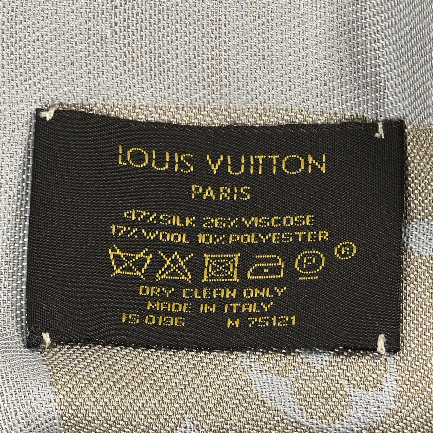 Silk Lurex Wool Monogram Shine Shawl Greige