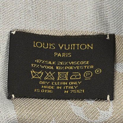 Louis Vuitton Silk Lurex Wool Monogram Shine Shawl Greige 3 of 3