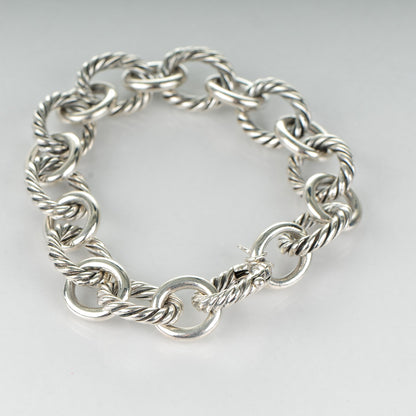 David Yurman Sterling Silver 12mm Large Oval Link Bracelet 3 of 6
