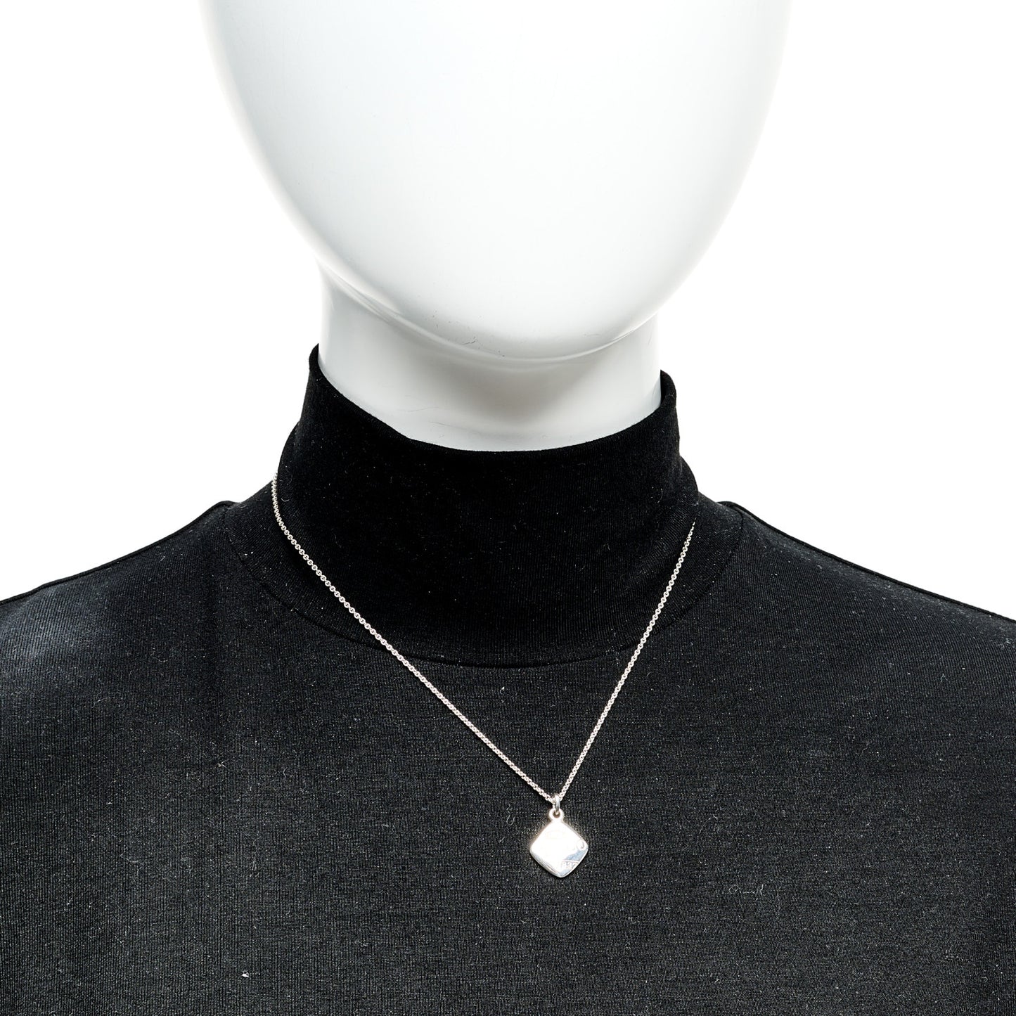 Sterling Silver 1837 Square Pendant Necklace