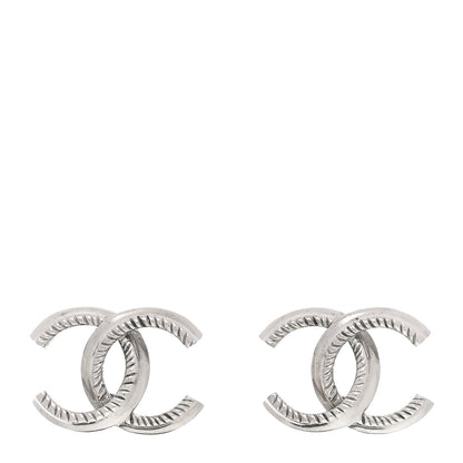 Chanel Metal CC Rope Earrings Silver 1 of 5