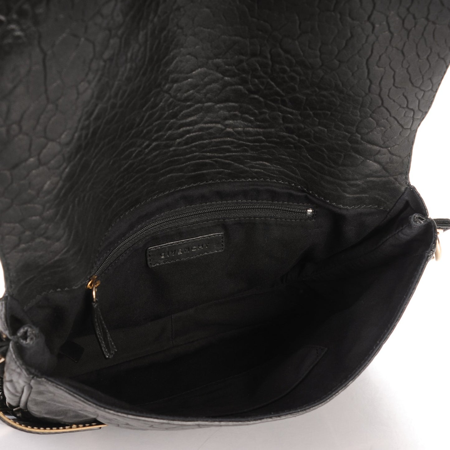 Pebbled Lambskin Melancholia Shoulder Bag Black