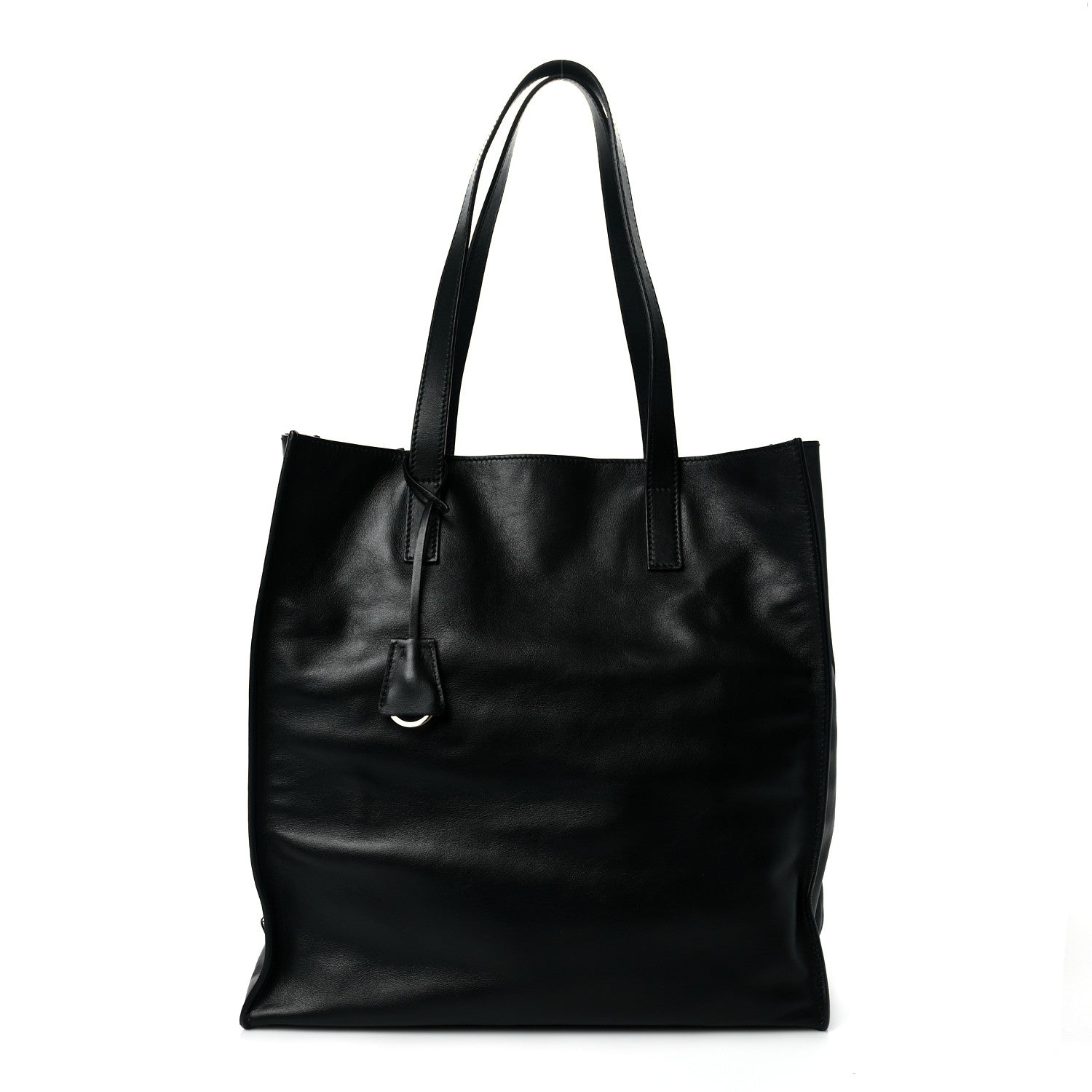 Prada Soft Calfskin Tote Black Rubino 1 of 11