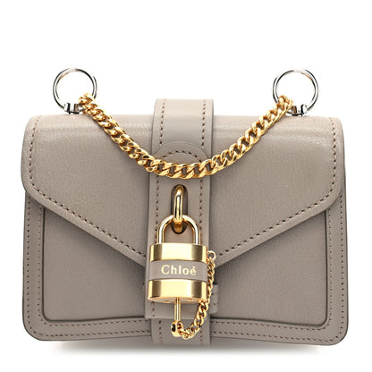 Chloe Shiny Goatskin Calfskin Mini Aby Chain Shoulder Bag Motty Grey 1 of 9