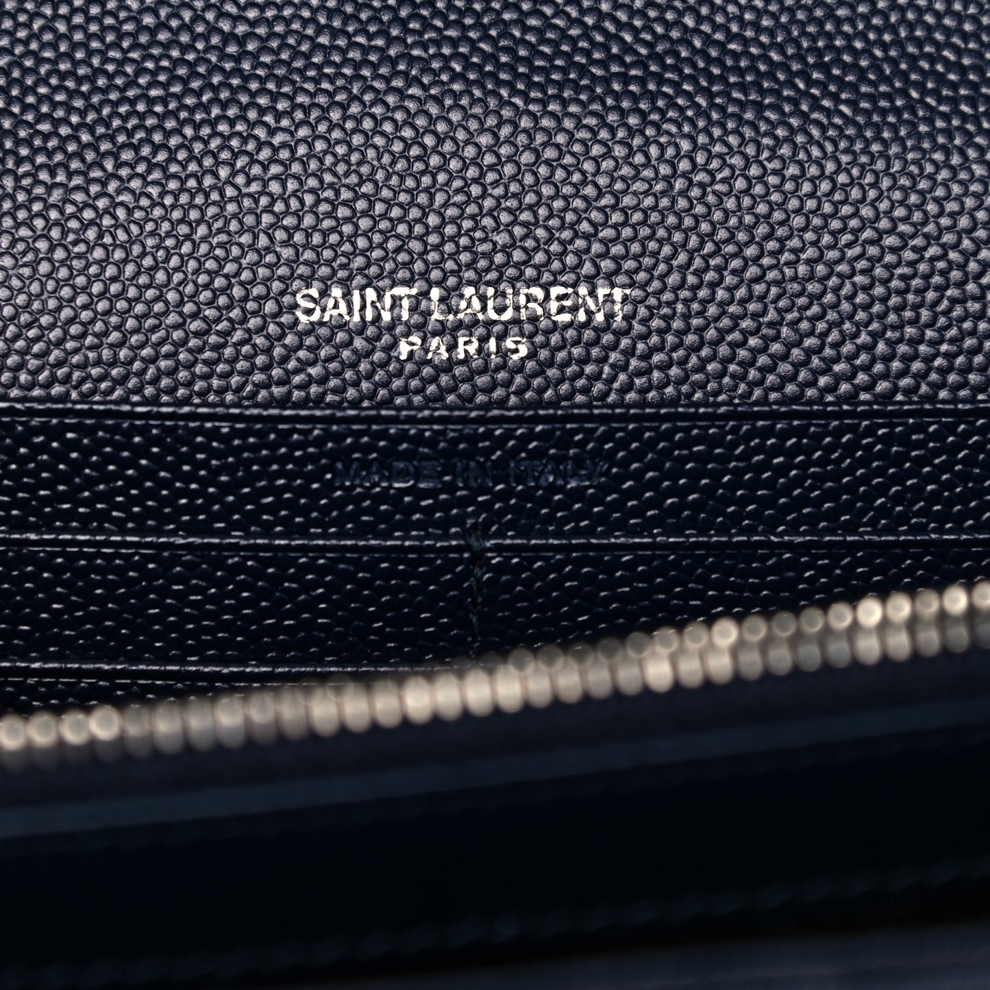Grain De Poudre Matelasse Chevron Monogram Chain Wallet Deep Marine