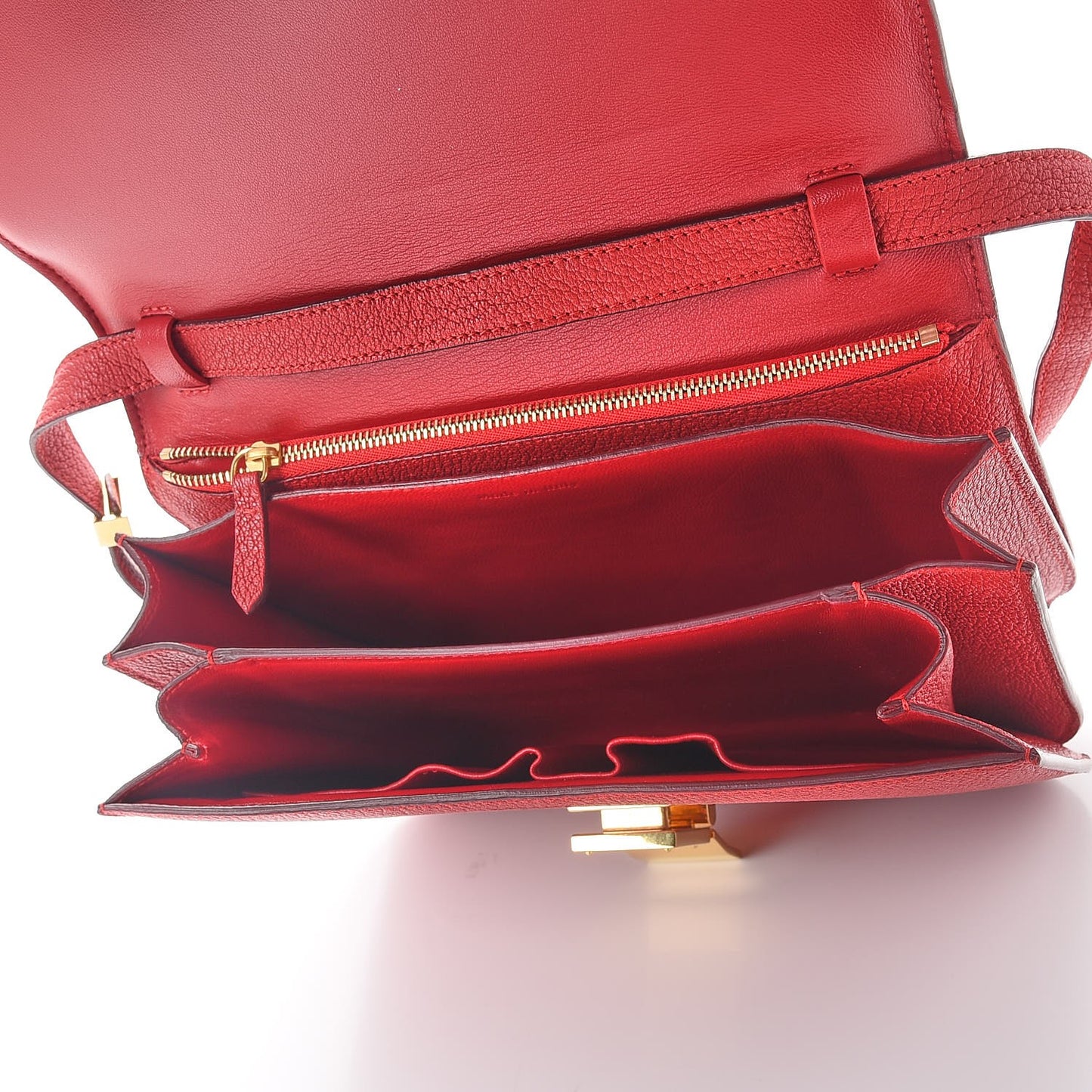 Goatskin Medium Classic Box Flap Bag Carmin