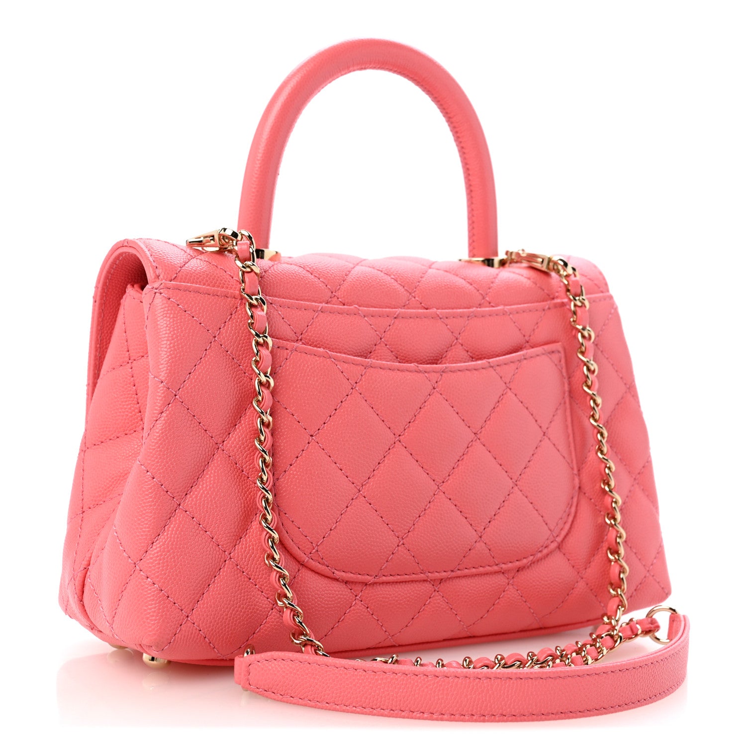 Chanel Caviar Quilted Mini Coco Handle Flap Pink 3 of 13