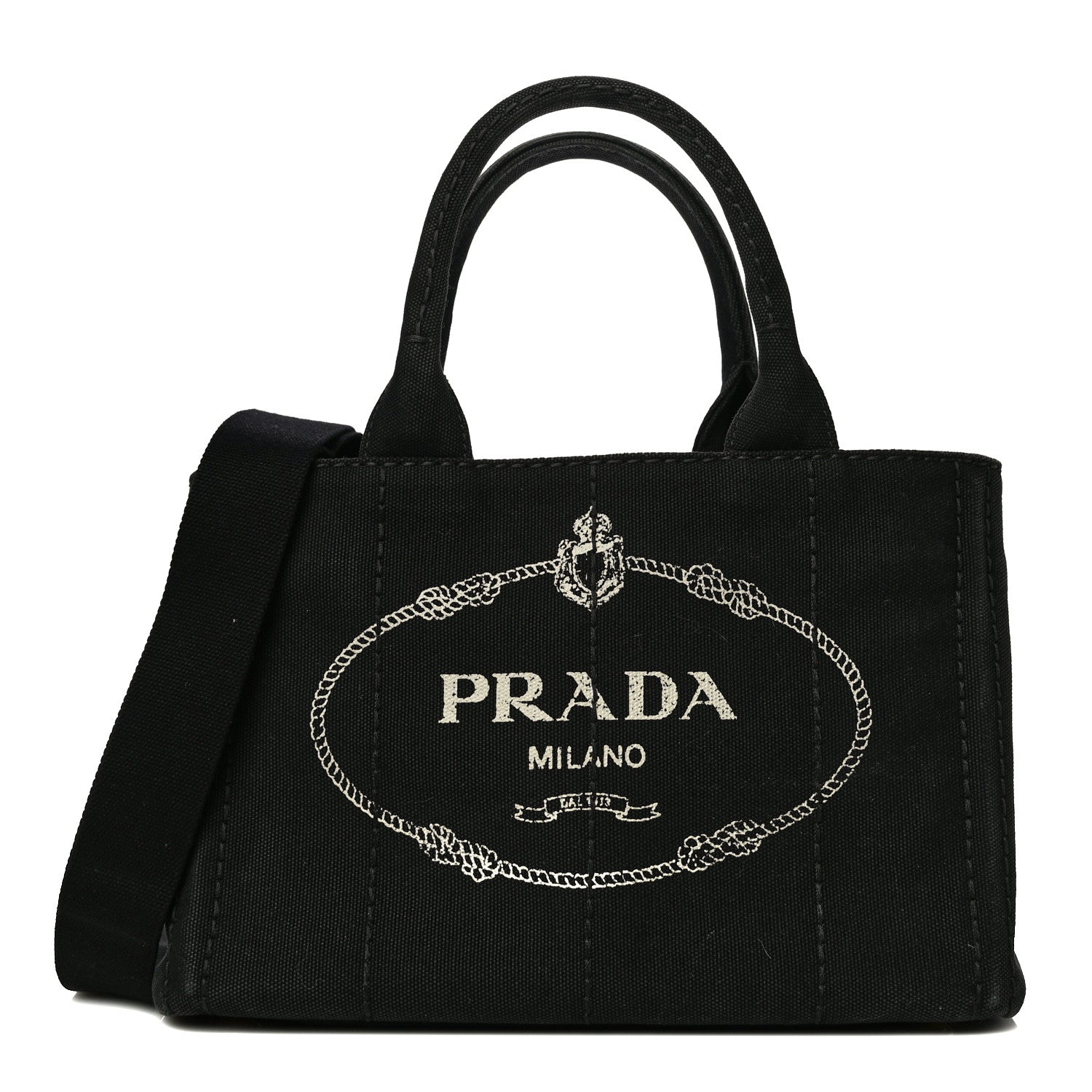 Prada Canapa Small Logo Tote Black 1 of 10