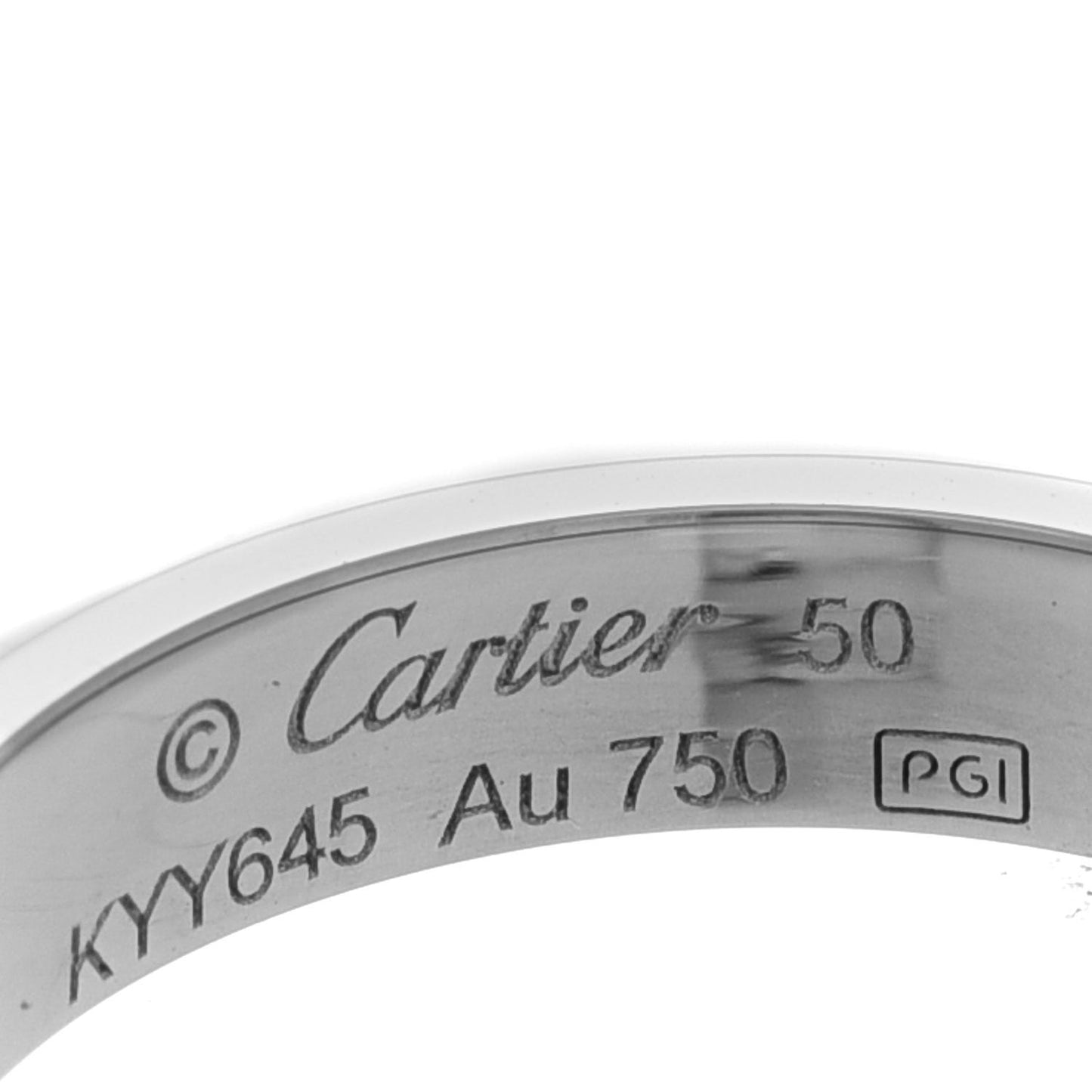 18K White Gold 3.5mm LOVE Wedding Band Ring 50 5.25