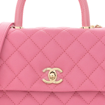 Chanel Caviar Lizard Embossed Quilted Mini Coco Handle Flap Pink 8 of 11