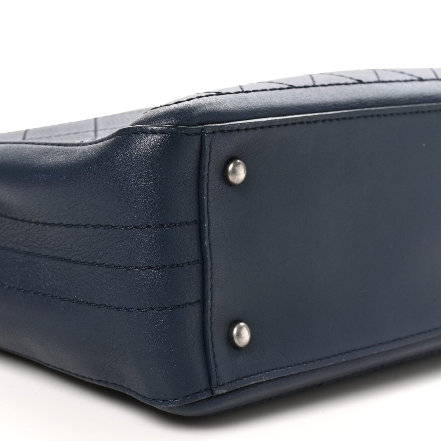 Bullskin Stitched Bi-Color Medium Shopping Tote Blue