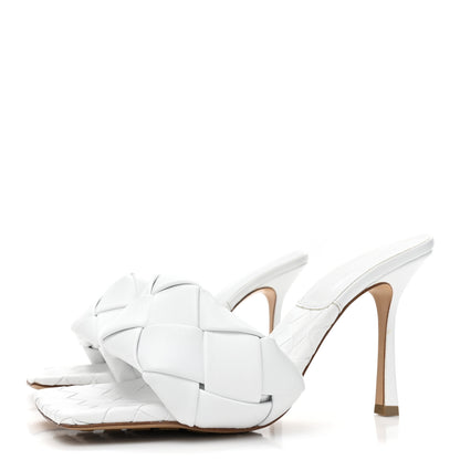 Bottega Veneta Nappa Maxi Intrecciato Lido Mule Sandals 40.5 Optic White 3 of 9