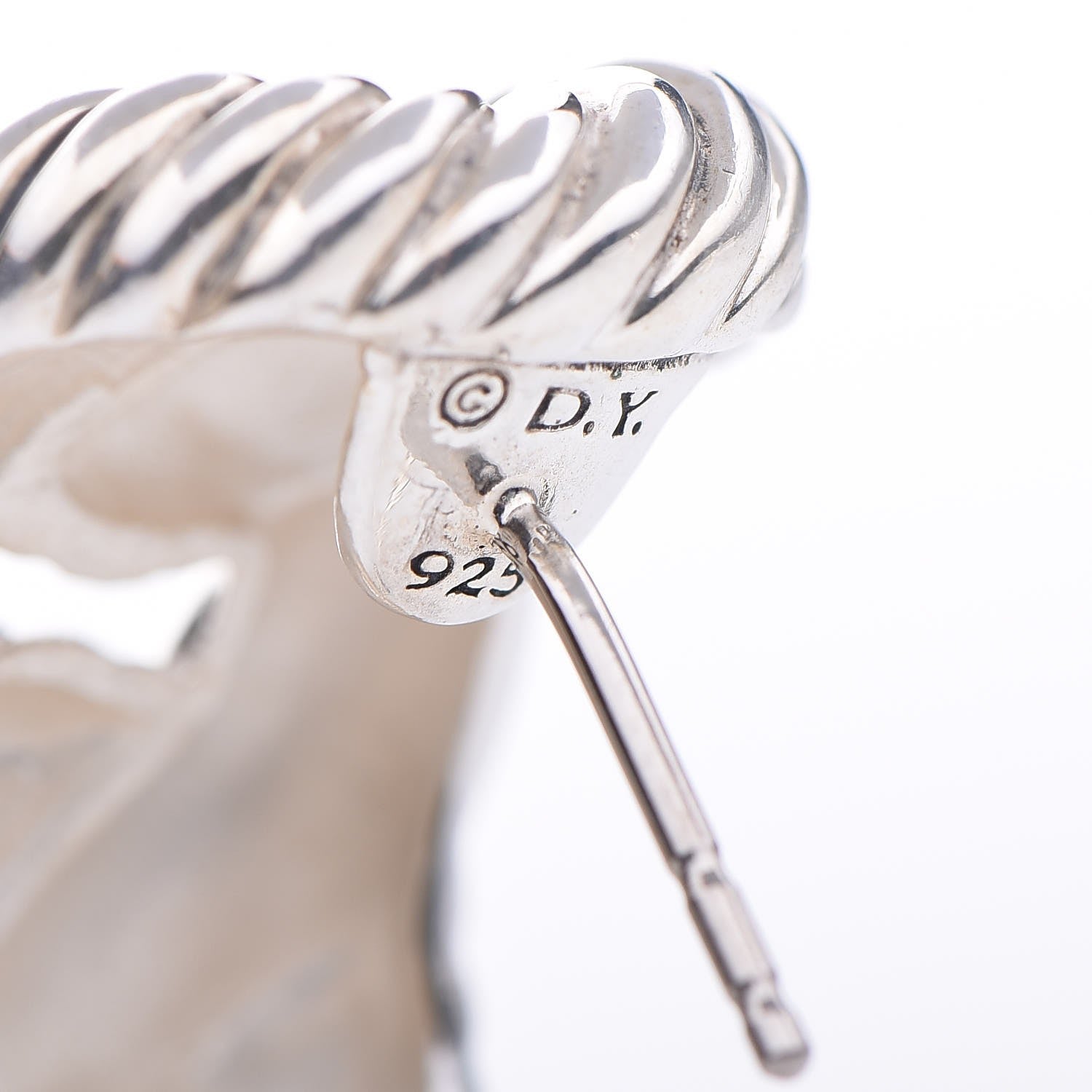 David Yurman Sterling Silver Belmont Curb Link Earrings 4 of 4
