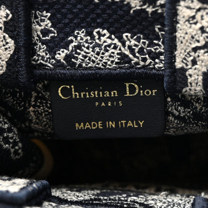 Christian Dior Canvas Toile de Jouy Reverse Embroidered Mini Book Tote Phone Bag Blue 5 of 9