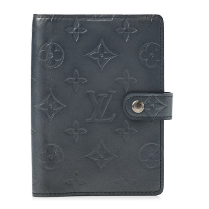 Louis Vuitton Mat Monogram Small Ring Agenda Cover Blue 1 of 4