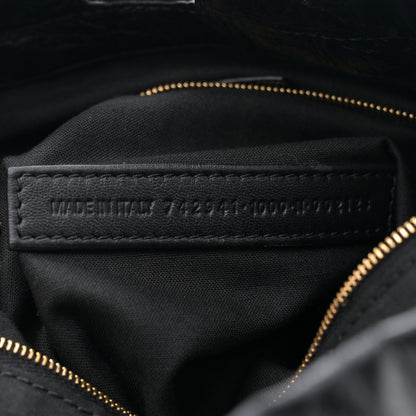 Balenciaga Crushed Calfskin Crush Medium Chain Tote Black 7 of 10