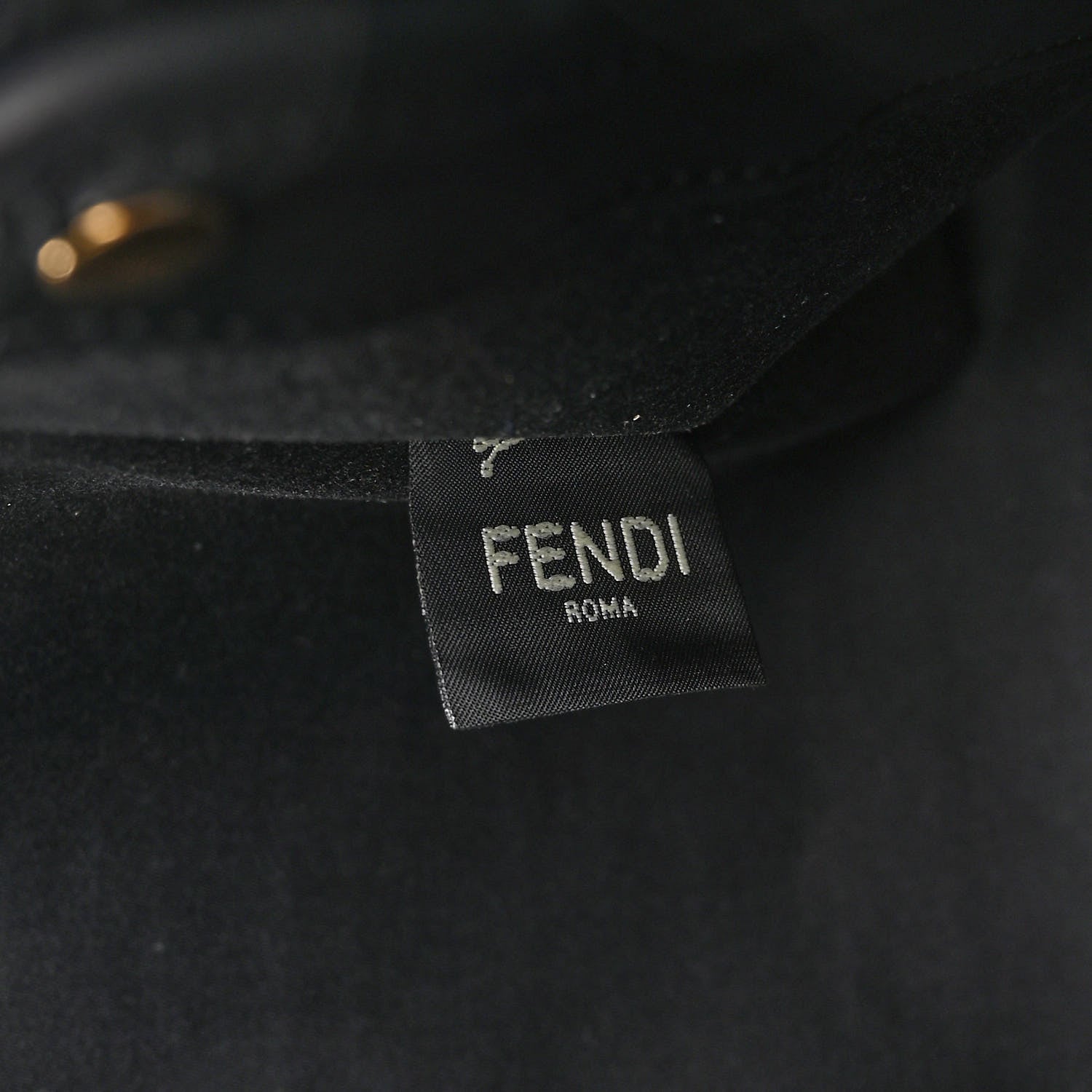 Fendi Glazed Fabric Vitello Century FF 1974 Stamp Patch Mini Peekaboo Defender Cover Mogano Panna Black 6 of 10