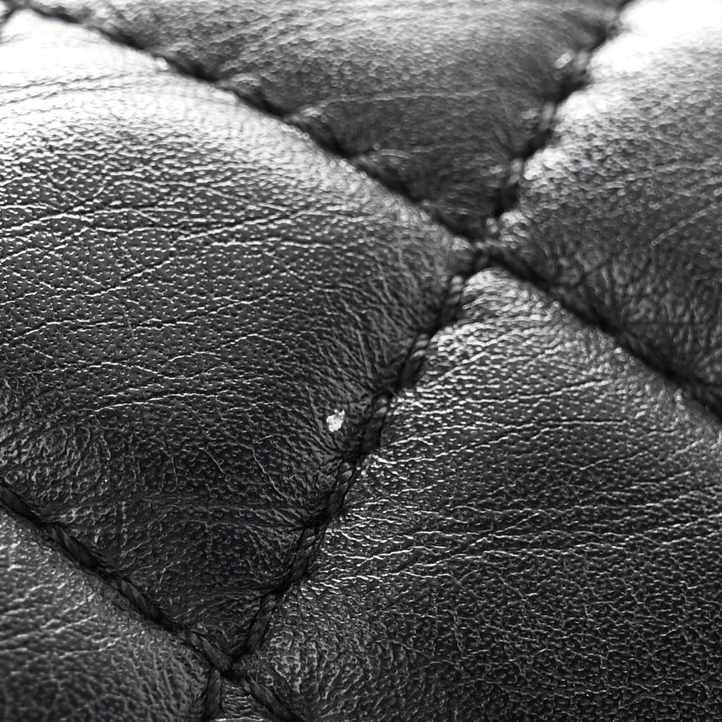 Calfskin Quilted Small Boy Flap Black