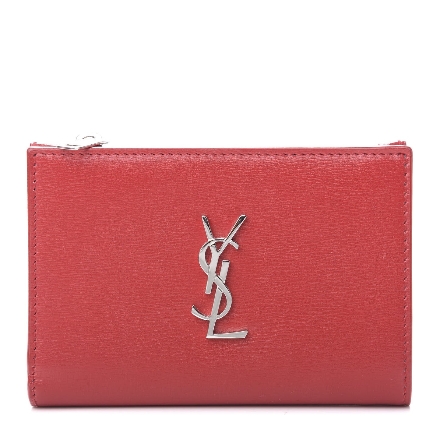 Calfskin Fragments Flap Wallet Red