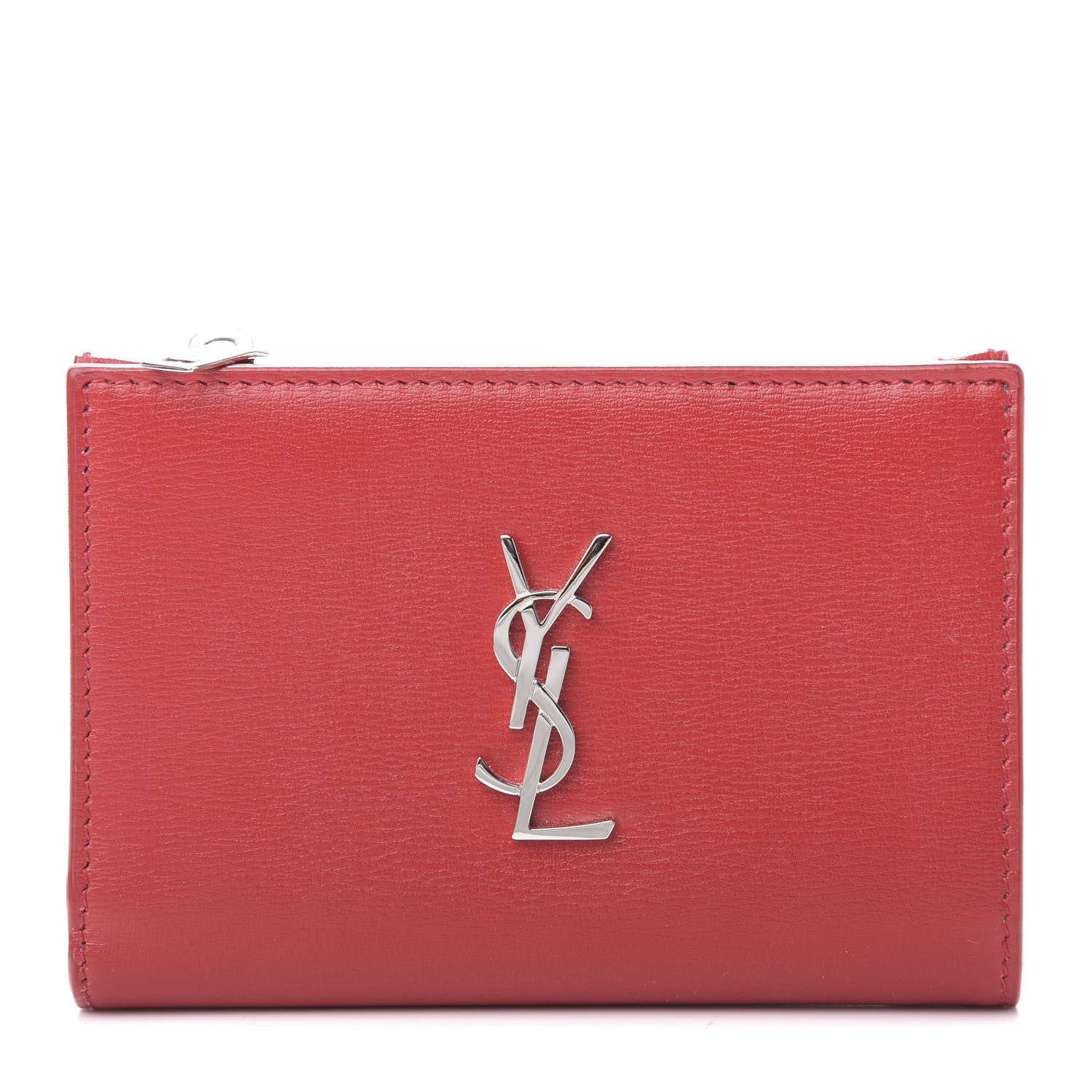 Saint Laurent Calfskin Fragments Flap Wallet Red 1 of 8