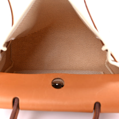 Hermes Toile Vache Calfskin Herbag 30 PM Black Natural 6 of 16